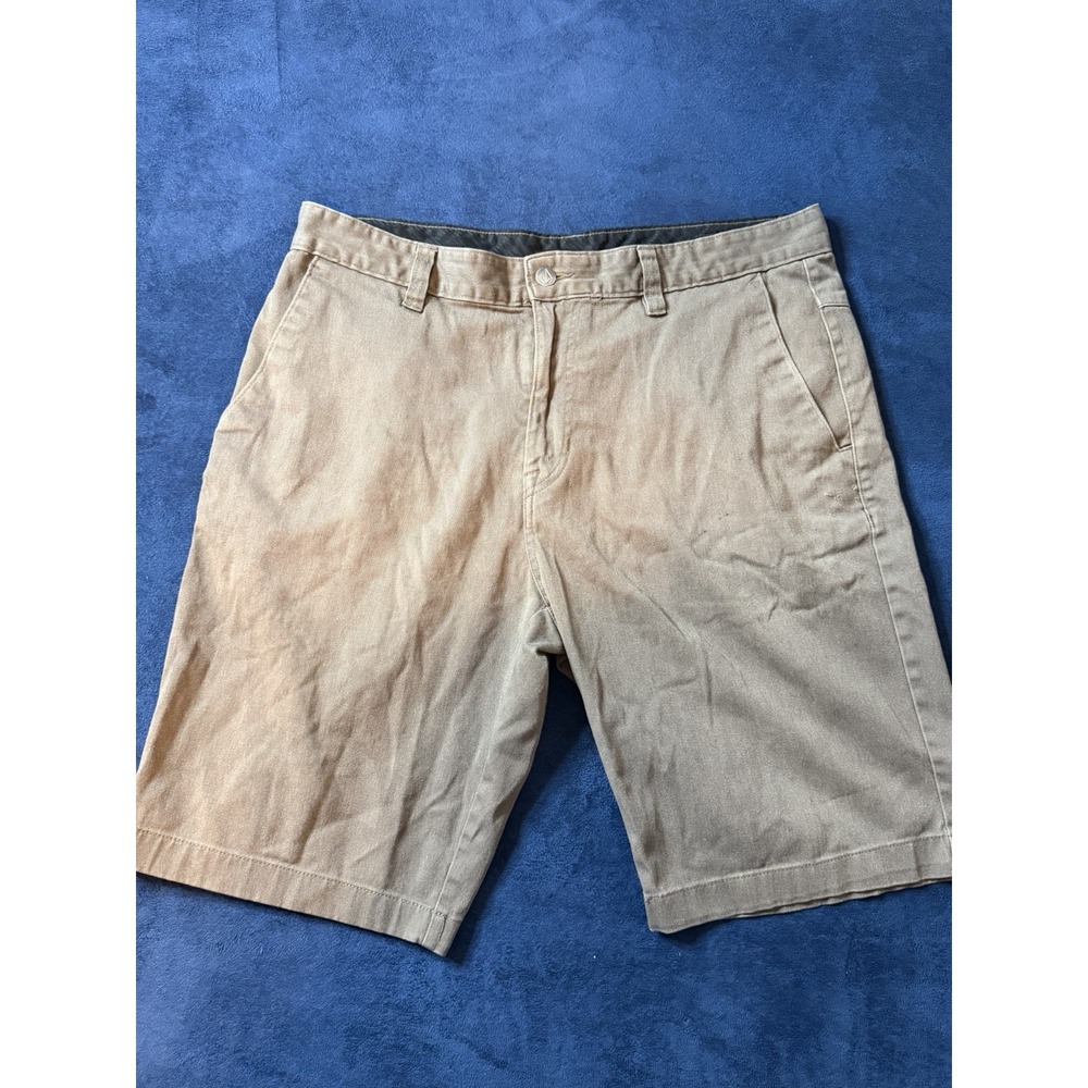 Volcom Chino Shorts Mens Size 34 Light Brown Khaki Skate Casual Pockets